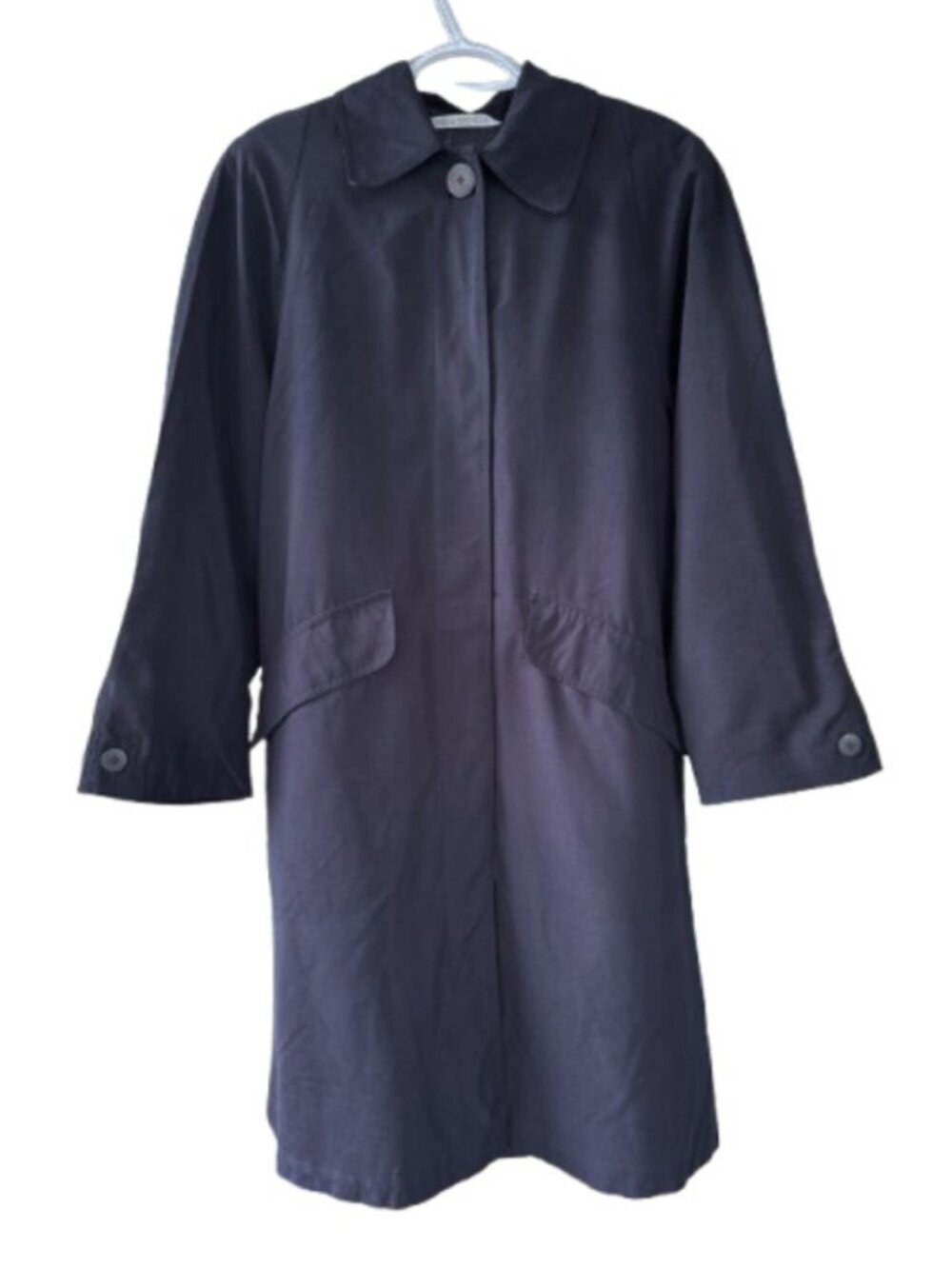 Marks & Spencer St. Michael single breasted car coat navy blue women's size 36